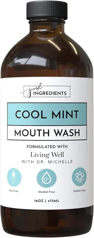 Cool Mint Remineralizing Mouthwash | Hydroxyapatite & Colloidal Silver Formula | Alcohol-Free | Fluoride-Free Mouth Rinse