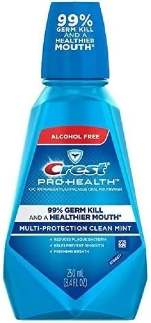 Crest Pro-Health Antiplaque Oral Mouthwash Multi-Protection Mint 8.4 oz ( Pack of 7)
