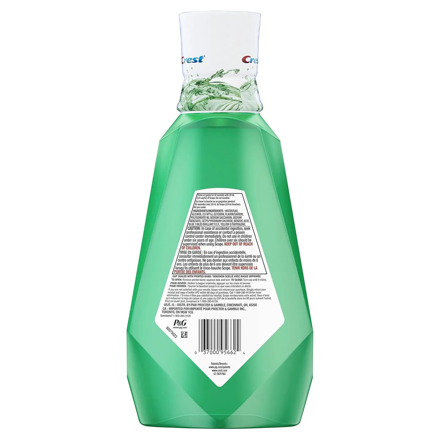 Crest Scope Formula Classic Mouthwash, original, 33.8 Fl Oz