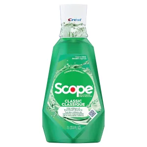 Crest Scope Formula Classic Mouthwash, original, 33.8 Fl Oz