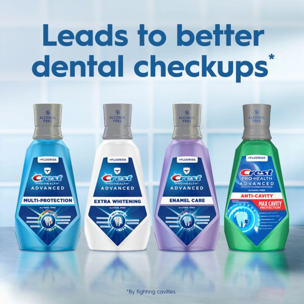 Crest Pro-Health Advanced Mouthwash, Alcohol Free, Extra Whitening, Energizing Mint Flavor, 2X946Ml (32 Fl Oz)