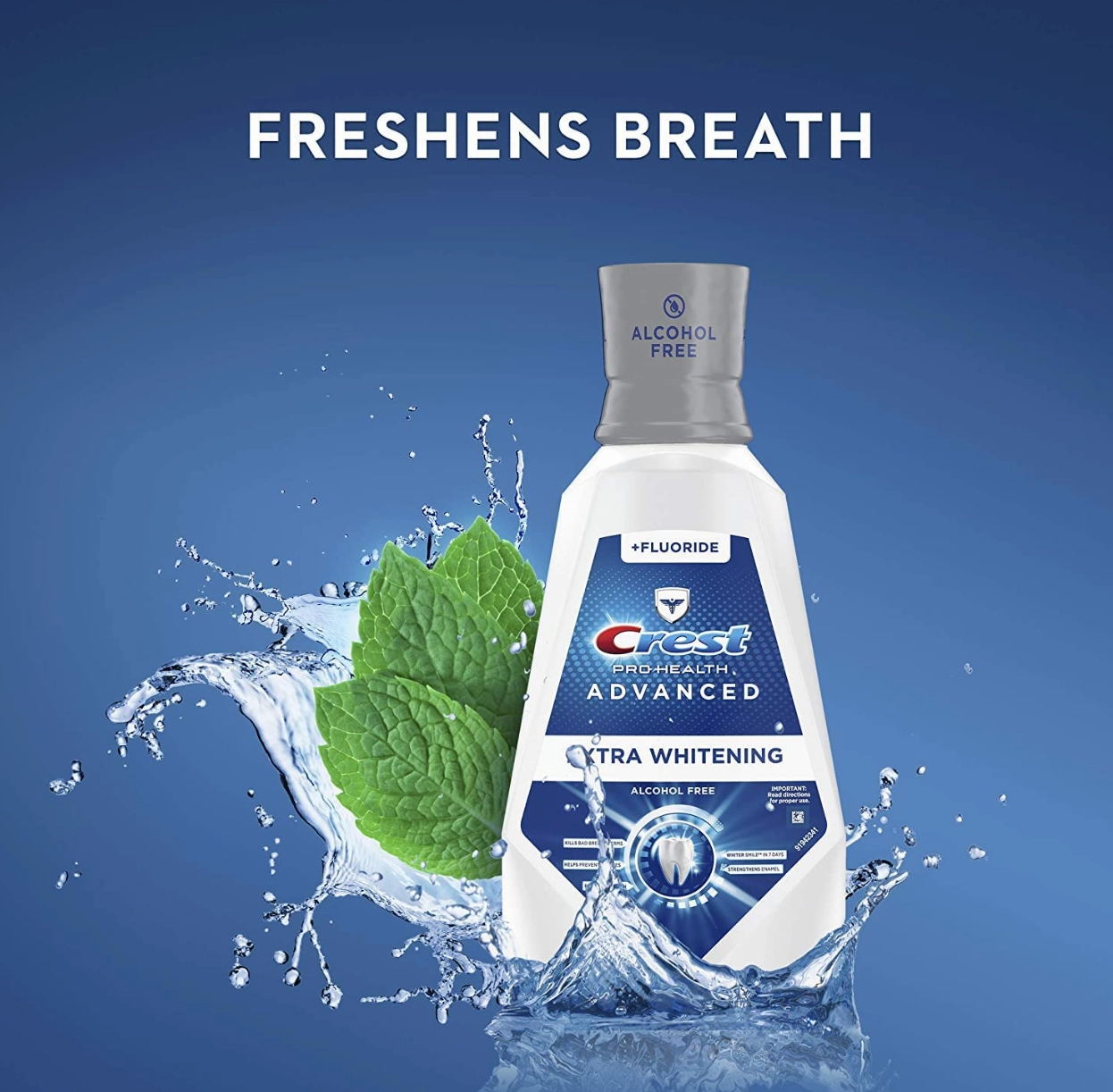 Crest Pro-Health Advanced Mouthwash, Alcohol Free, Extra Whitening, Energizing Mint Flavor, 946 mL (32 fl oz)