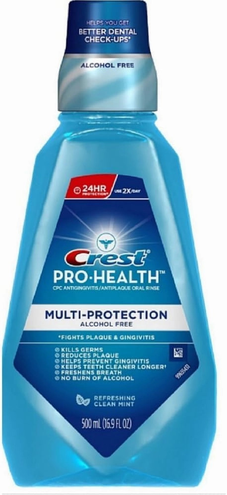 Crest Pro-Health Multi-Protection Mouthwash, Refreshing Clean Mint 16.90 oz (Pack of 9)