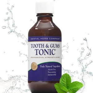 Dental Herb Company Tooth & Gums Tonic Mouthwash - Made with Pure Essential Oils to Relieve Bad Breath, Bleeding and Irritated Gums. (18 Oz)