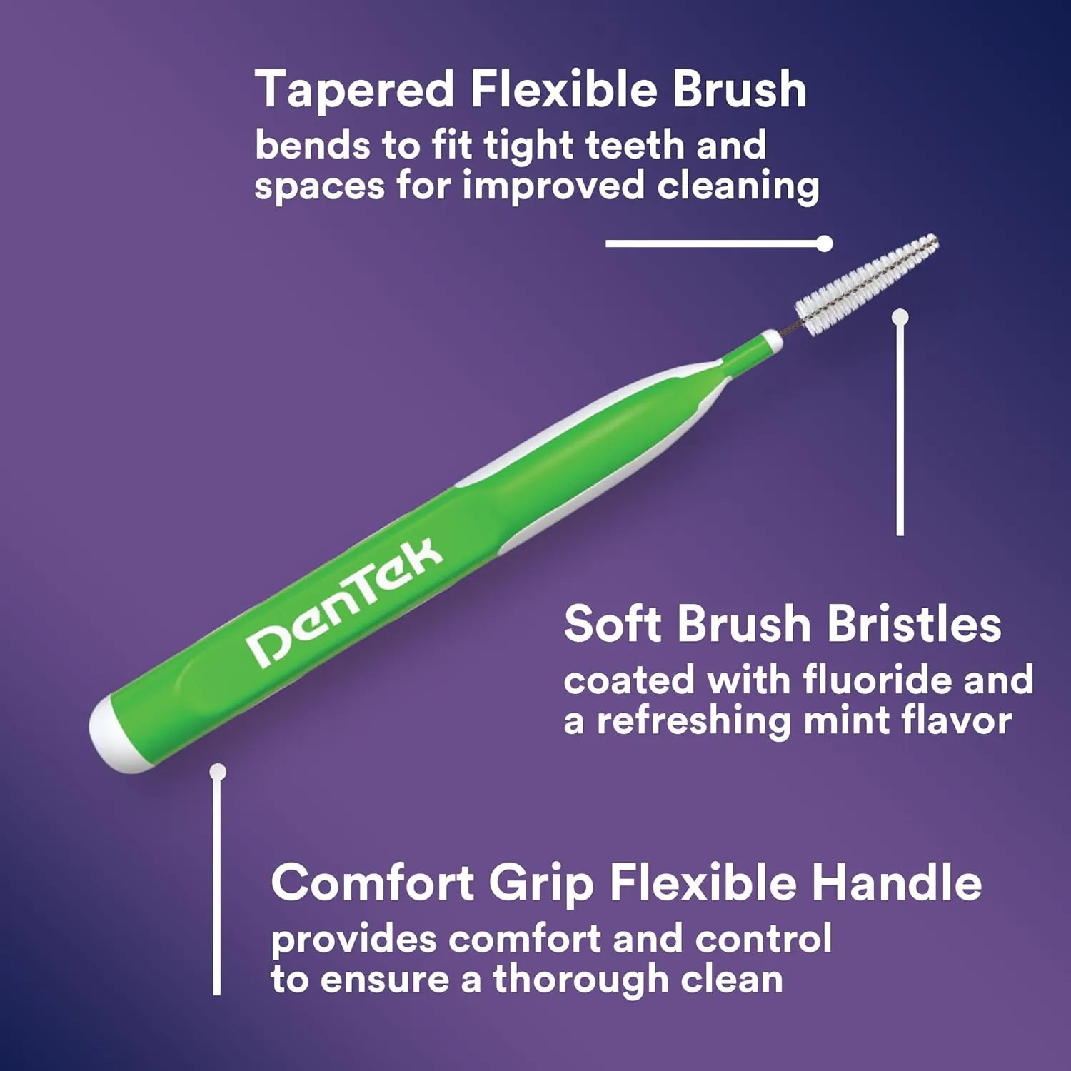 DenTek Easy Brush Plaque Control Interdental Cleaners, Tight, 16 Count, 6 Pack