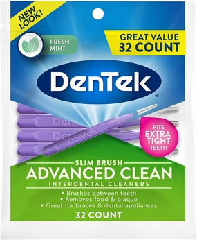 Dentek Dentek Slim Brush Cleaners, 32 Each (Pack of 4)