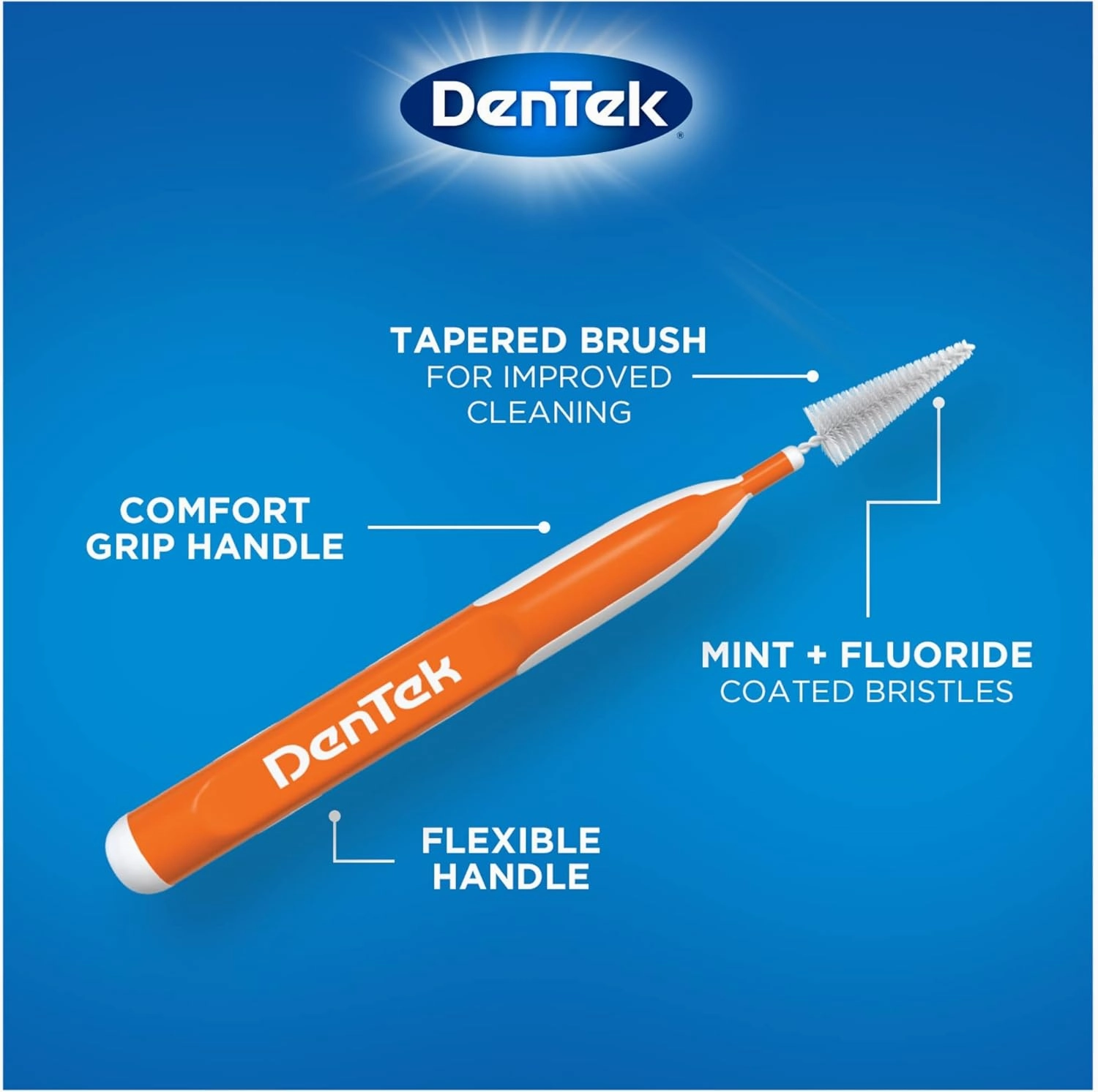 DenTek Easy Brush Advanced Clean Interdental Cleaners, Standard, 16 Count, 6 Pack