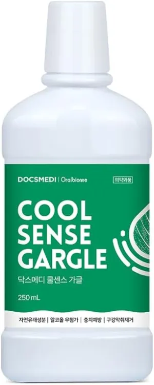 DOCSMEDI Cool Sense Mouthwash with 277pm Fluoride/Alcohol-Free/Natural Extracts/Cavity Prevention/Bad Breath Control