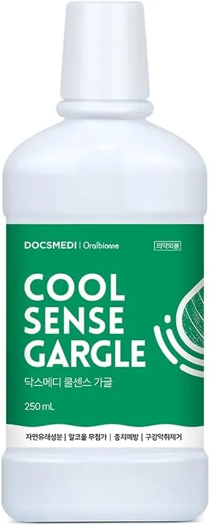 DOCSMEDI Cool Sense Mouthwash with 277pm Fluoride/Alcohol-Free/Natural Extracts/Cavity Prevention/Bad Breath Control