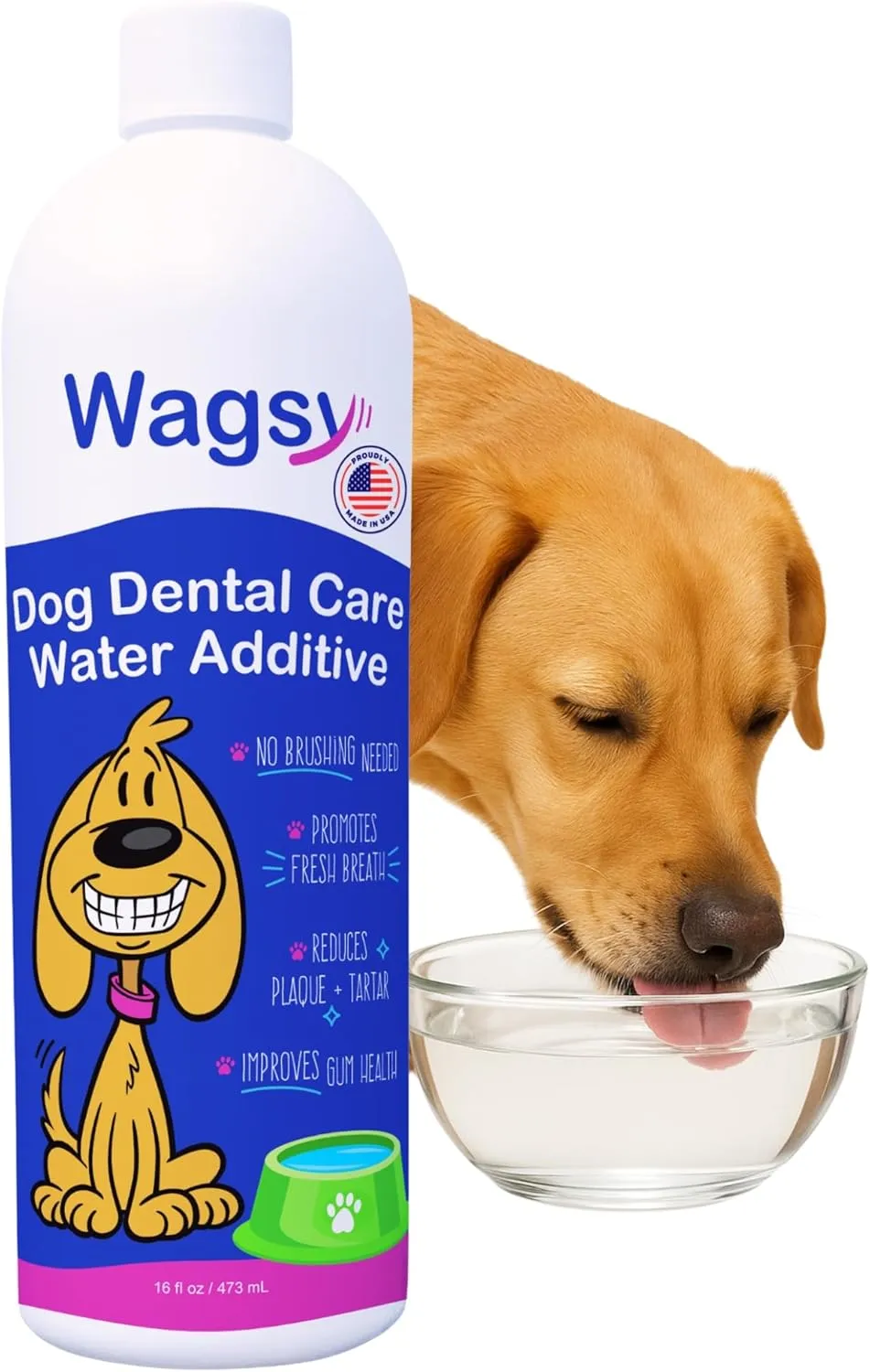 Dog Breath Freshener & Dental Care Water Additive for Dogs Teeth - Made in USA, Naturally Derived Dog Mouthwash for Bad Breath, Plaque & Tartar Control, Whiter Teeth & Fresh Breath