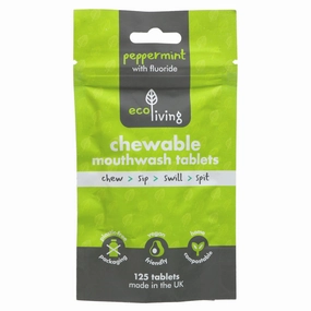 Ecoliving | Mouthwash Tablets w\Fluoride - 125 tablets. Chewable | 125 tab