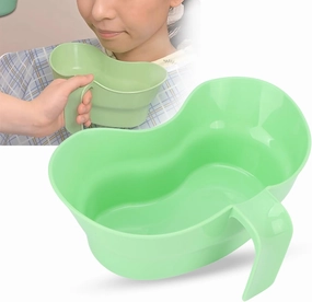 Emesis Basin,Arc Design Bed Mouthwash Cup,Brush Patient Mouthwash Basin Teeth with Wide Mouth,Oral Care Brush Teeth Plastic Vomit Basin Cup,for Elderly Bedridden Patients and Teeth Cleaning