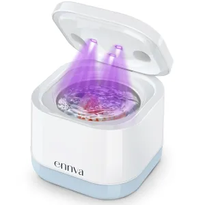 ENNVA Ultrasonic Retainer Cleaner with UV, 45KHz Retainer Cleaner Machine, Ultrasonic Cleaner for Dentures, 2 Modes for Mouth Guards, Toothbrush Heads, Jewelry and All Dental Appliances