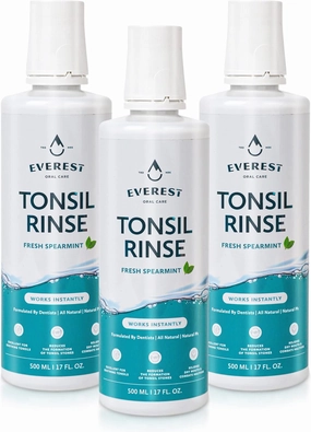 Everest Mouth Wash & Tonsil Stone Remover – Natural Mouthwash or Oral Rinse Liquid to Help Soothe Tonsils, Fight Bad Breath, & Relieve Dry Mouth – Paraben & Alcohol Free Mouthwash
