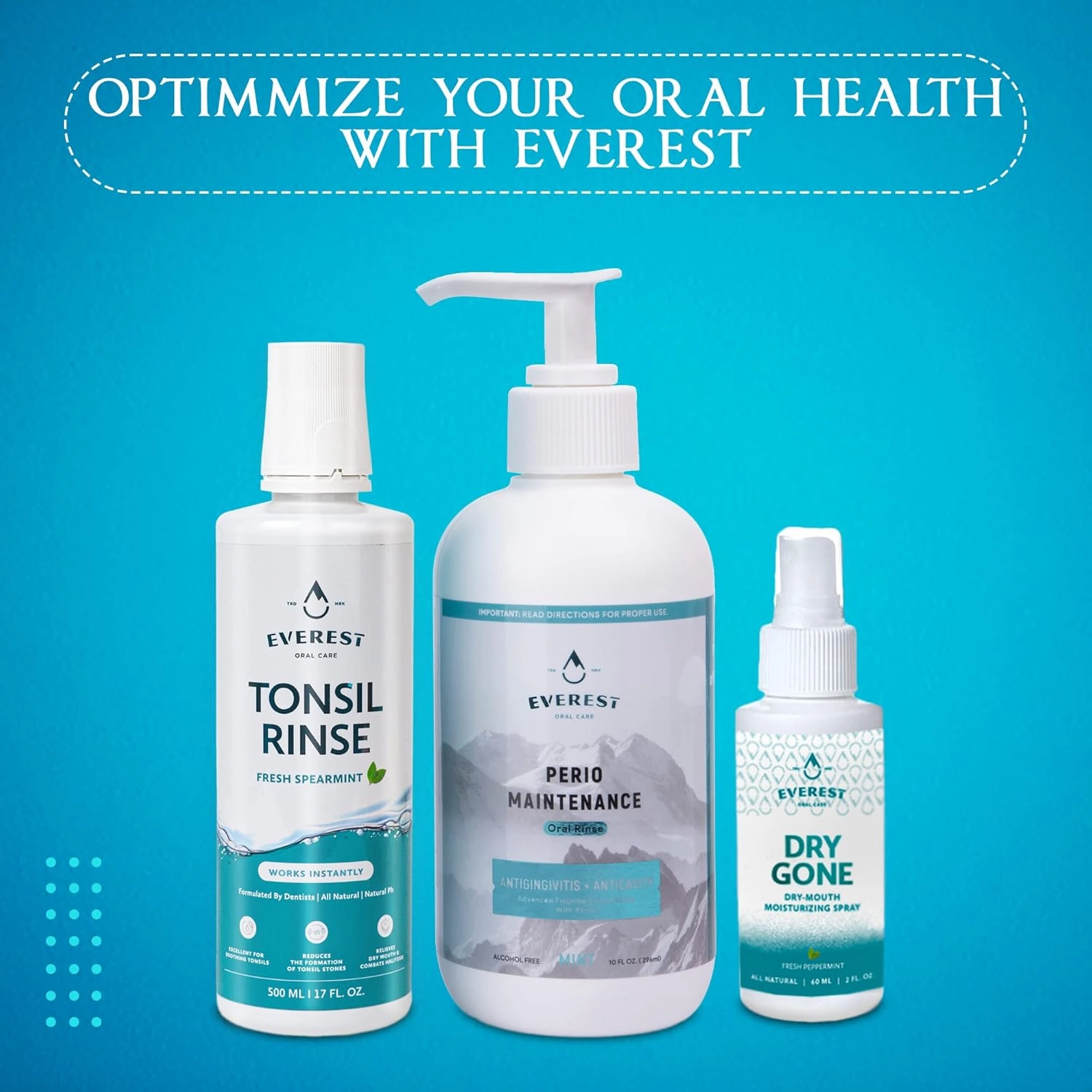 Everest Mouth Wash & Tonsil Stone Remover – Natural Mouthwash or Oral Rinse Liquid to Help Soothe Tonsils, Fight Bad Breath, & Relieve Dry Mouth – Paraben & Alcohol Free Mouthwash
