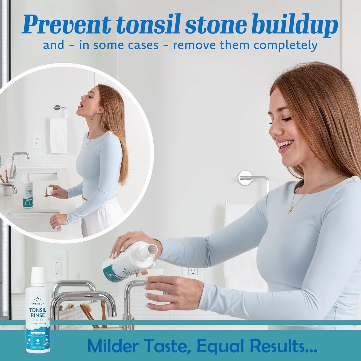 Everest Mouth Wash & Tonsil Stone Remover – Natural Mouthwash or Oral Rinse Liquid to Help Soothe Tonsils, Fight Bad Breath, & Relieve Dry Mouth – Paraben & Alcohol Free Mouthwash