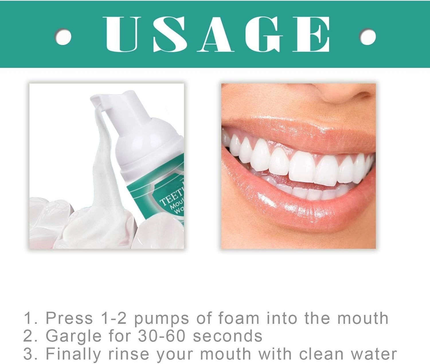 Foam Toothpaste, Teeth Whitening Toothpaste, Whitening Foaming Toothpaste, Teeth Whitening Foam, Peppermint & Propolis, for White Teeth & Fresh Breath (2.11 fl oz, 3)