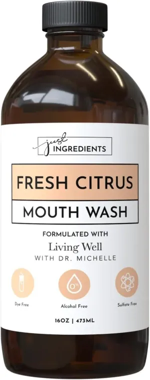 Fresh Citrus Remineralizing Mouthwash | Hydroxyapatite & Colloidal Silver Formula | Alcohol-Free, Natural & Organic | Fluoride-Free Mouth Rinse