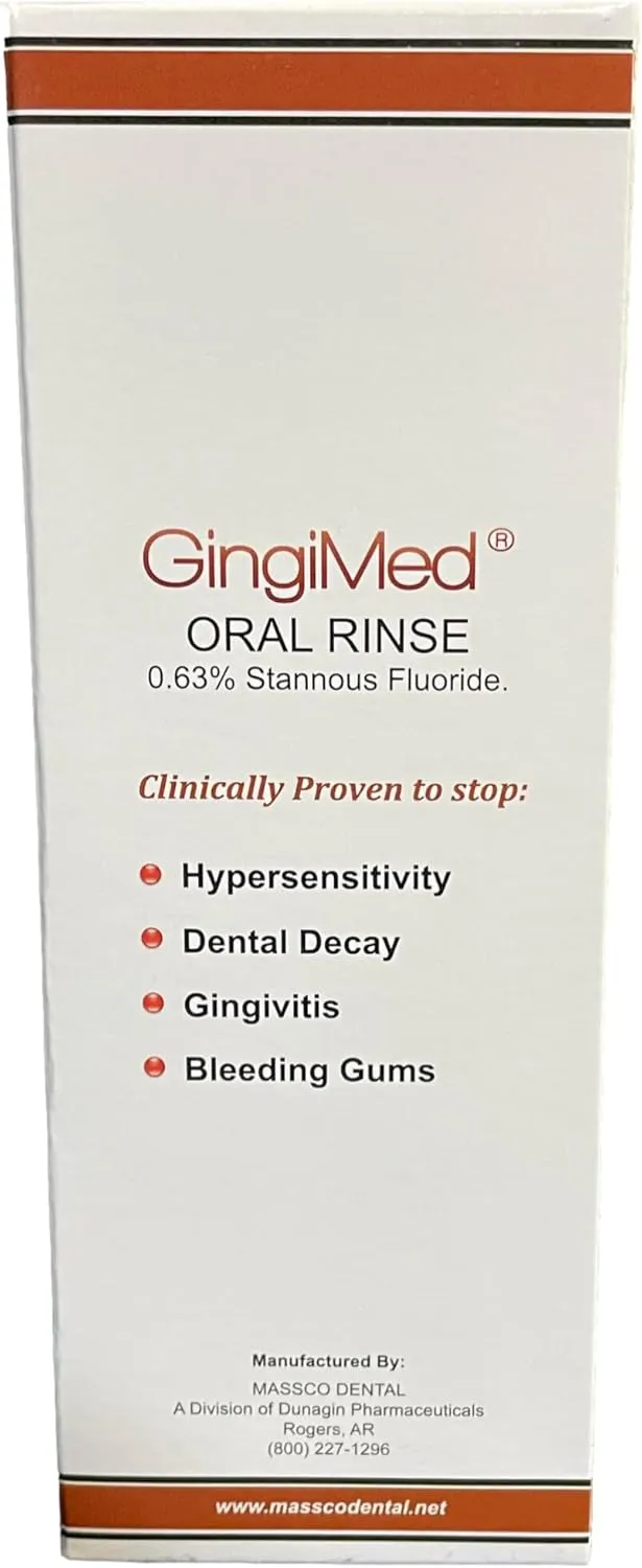 GingiMed .63% Stannous Fluoride Mouthwash with Xylitol | Alcohol-Free Fluoride Mouth Rinse | Periodontal Disease Treatment (Cinnamon - 10 Ounce)