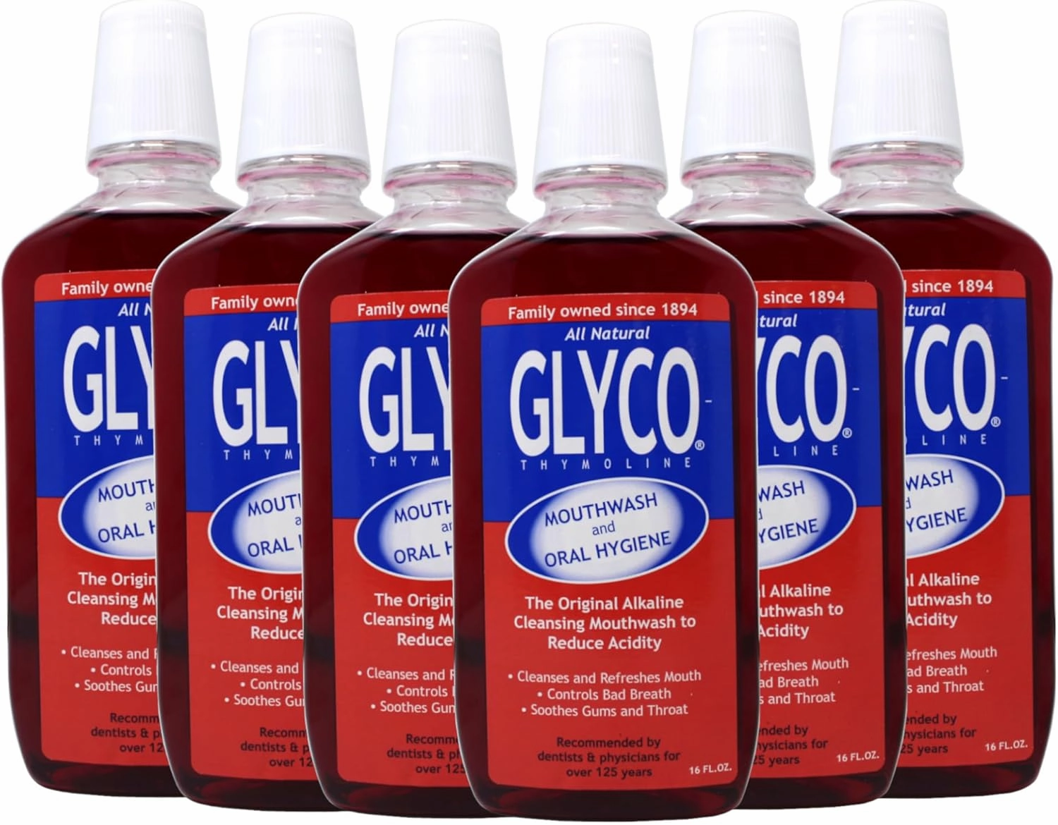 Glyco-thymoline Liquid, Mouthwash and Gargle - 1 Pint (Pack of 6)