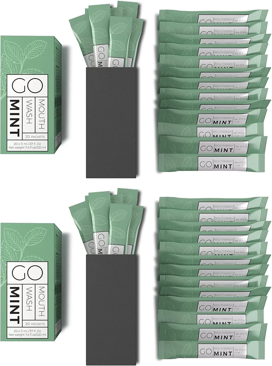 GO Travel Size Mouthwash Packets – Individual Mini Single Packets for Fresh Breath - TSA Compliant - Smart Packet Design to Reduce Travel Bottle Waste. Alcohol-Free.