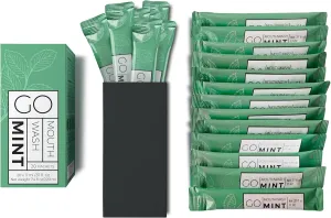 GO Travel Size Mouthwash Packets – Individual sachets for Fresh Breath - TSA Compliant - Smart Packet Design to Reduce Travel Bottle Waste - Liquid Mint Flavored Portable Bulk