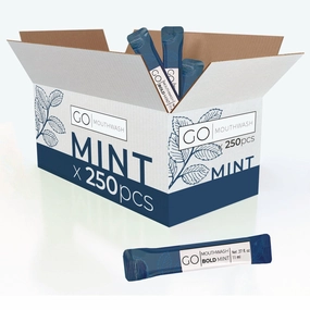 Go Mouthwash Individual Mouthwash Packets, Bold Mint Flavor, 0.37 oz Packet, 250/Box