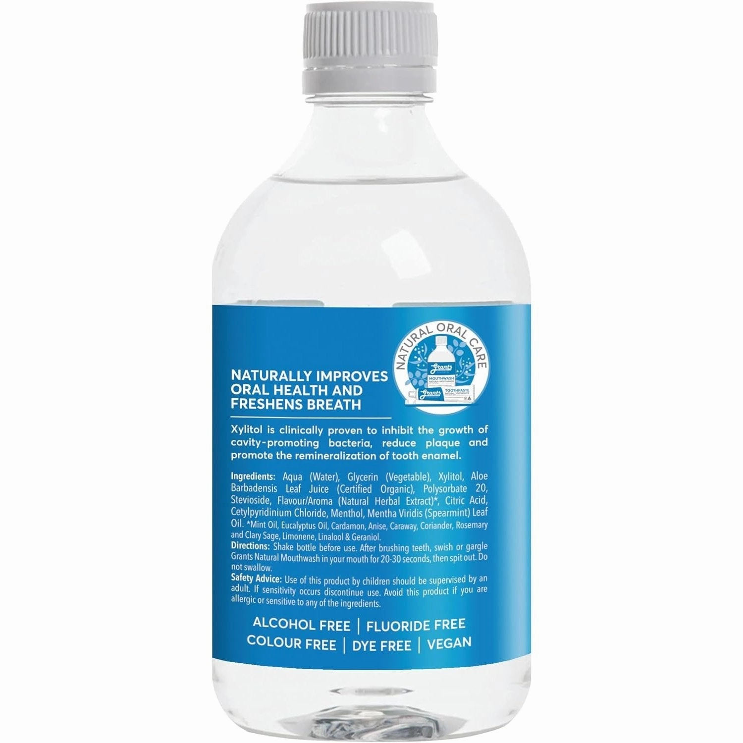 Grants Of Australia Natural Mouthwash Minty Fresh 500ml