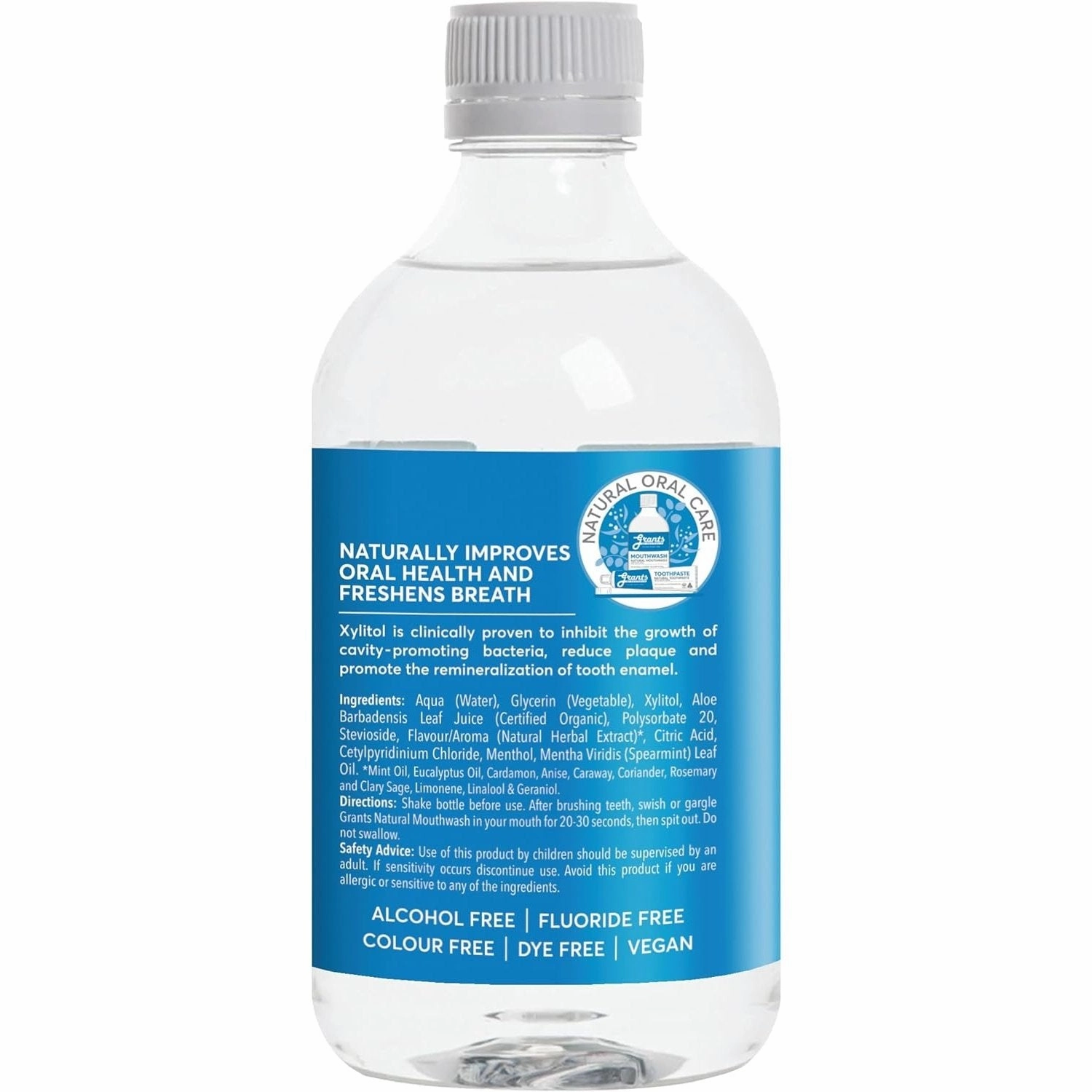 Grants Of Australia Natural Mouthwash Minty Fresh 500ml