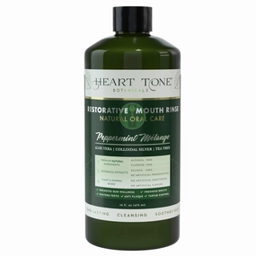 Heart Tone Botanicals Nano Silver Mouthwash | All Natural | Adult Restorative Mouth Rinse | Aloe Vera, Colloidal Silver, & Tea Tree | Complete Oral Care & Fresh Breath | Fluoride, GMO, & Alcohol Free
