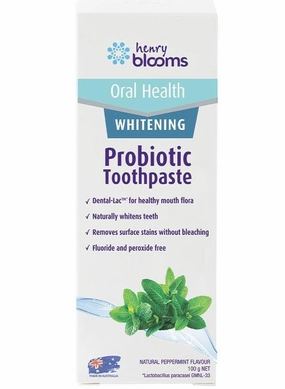 Henry Blooms Probiotic Toothpaste Peppermint - Whitening 100g