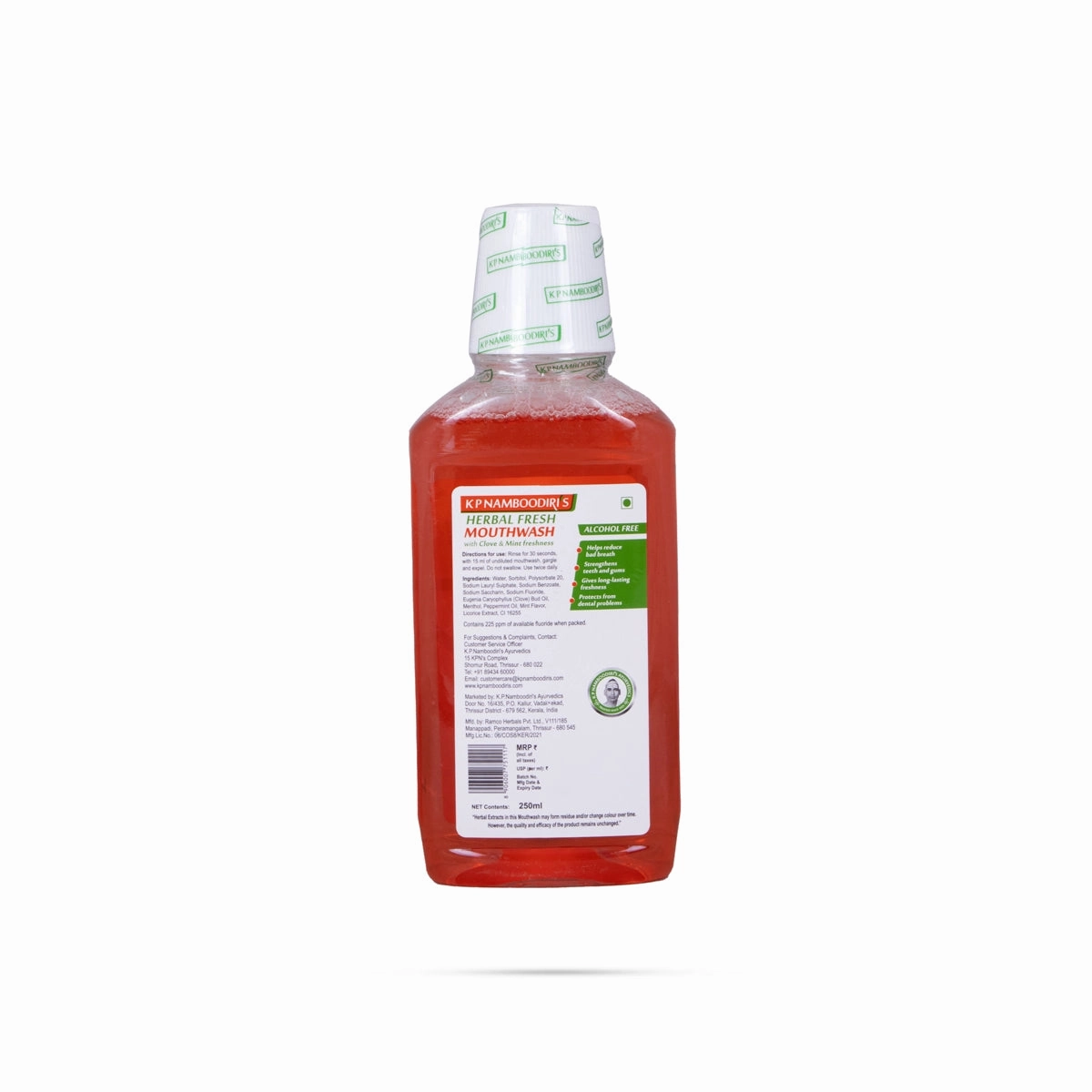 Herbal Fresh Mouth Wash with Clove and Mint Freshness - 250 ml | Alcohol Free Mouth Wash