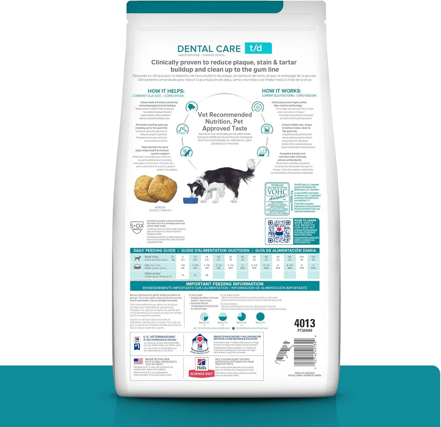 Hill's Prescription Diet t/d Dental Care Chicken Flavor Dry Dog Food, Veterinary Diet, 5 lb. Bag