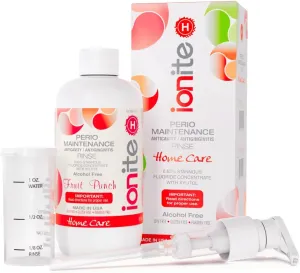 Ionite-H Home Care 0.63% Stannous Fluoride Perio Maintenance Rinse Mouthwash - with Mixing Cup/Shaker and Dispensing Pump (10 Fl oz, FruitPunch)