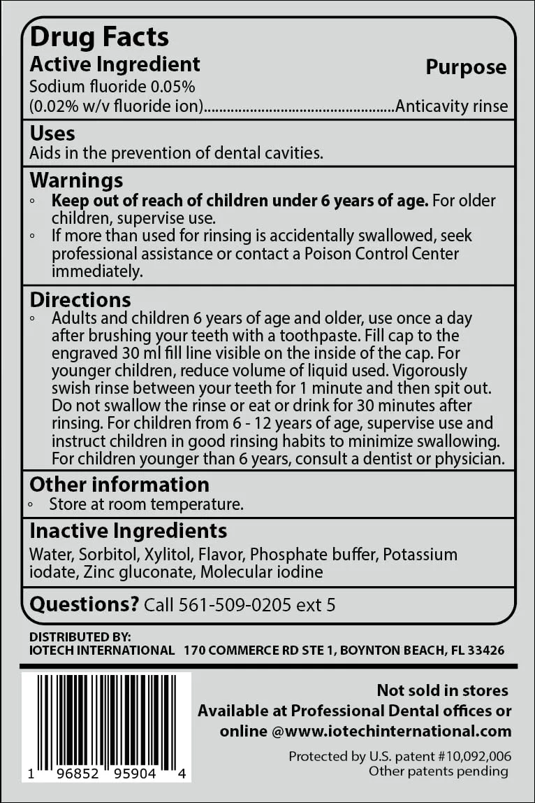 ioRinse AC Anticavity Fluoride Mouthwash - Alcohol-Free Molecular Iodine Mouth Wash Fights Tooth Decay & Protects Enamel - Safe Mint Rinse for Sensitive Mouths - Potent Bad Breath Protection