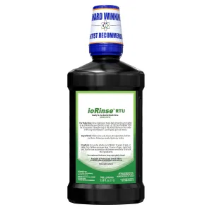 ioRinse Ready-to-Use (RTU) Mouthwash for Fresher Breath, Halitosis Relief, Alcohol-Free, Fluoride-Free and a Professional Clean, Original ioRinse RTU Mouth Wash, Zero Alcohol - Green Apple Flavor, 1L