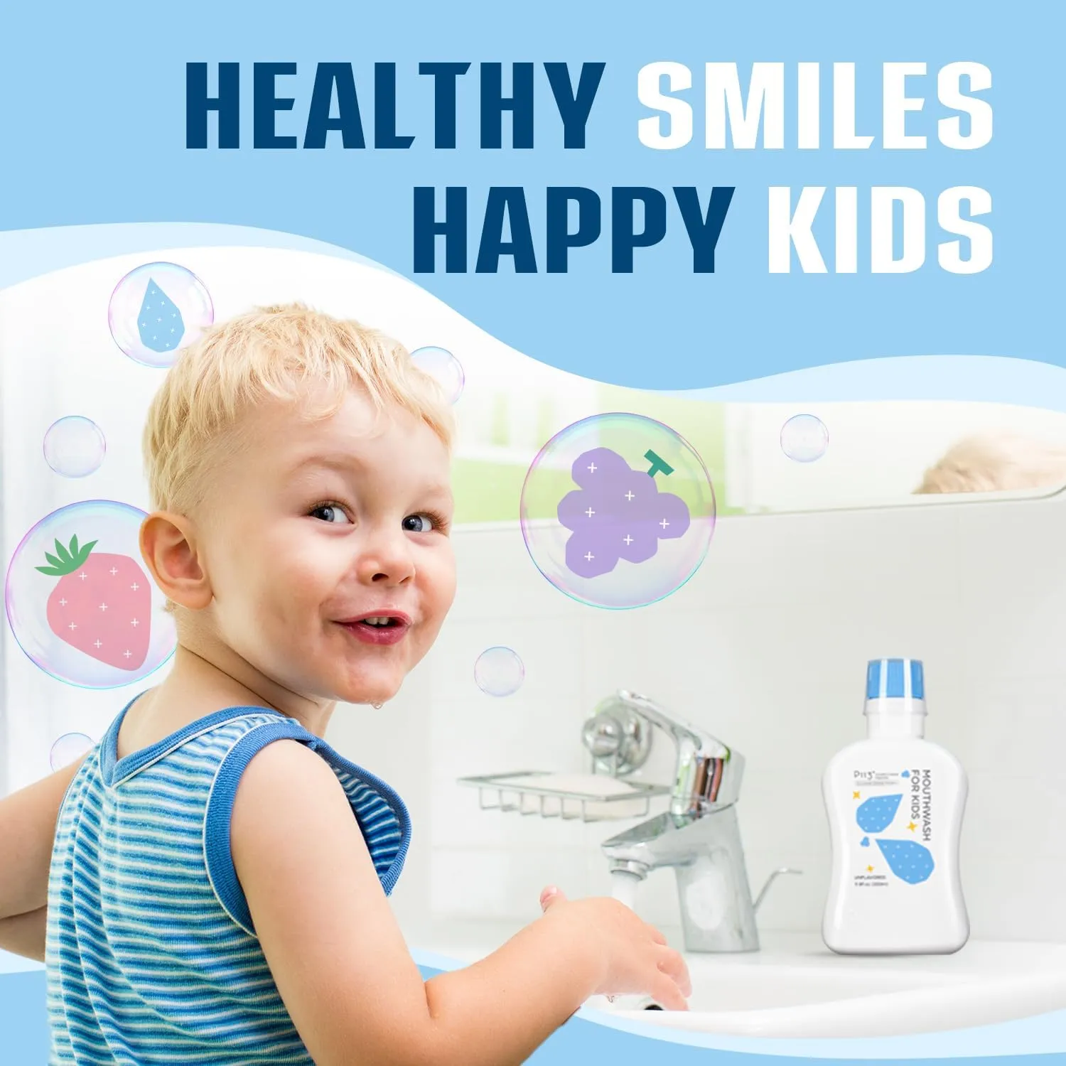 Kids mouthwash, Alcohol Fluoride Free Mouthwash for Kids, Natural P113 , Grape Flavor, 11.08 fl oz