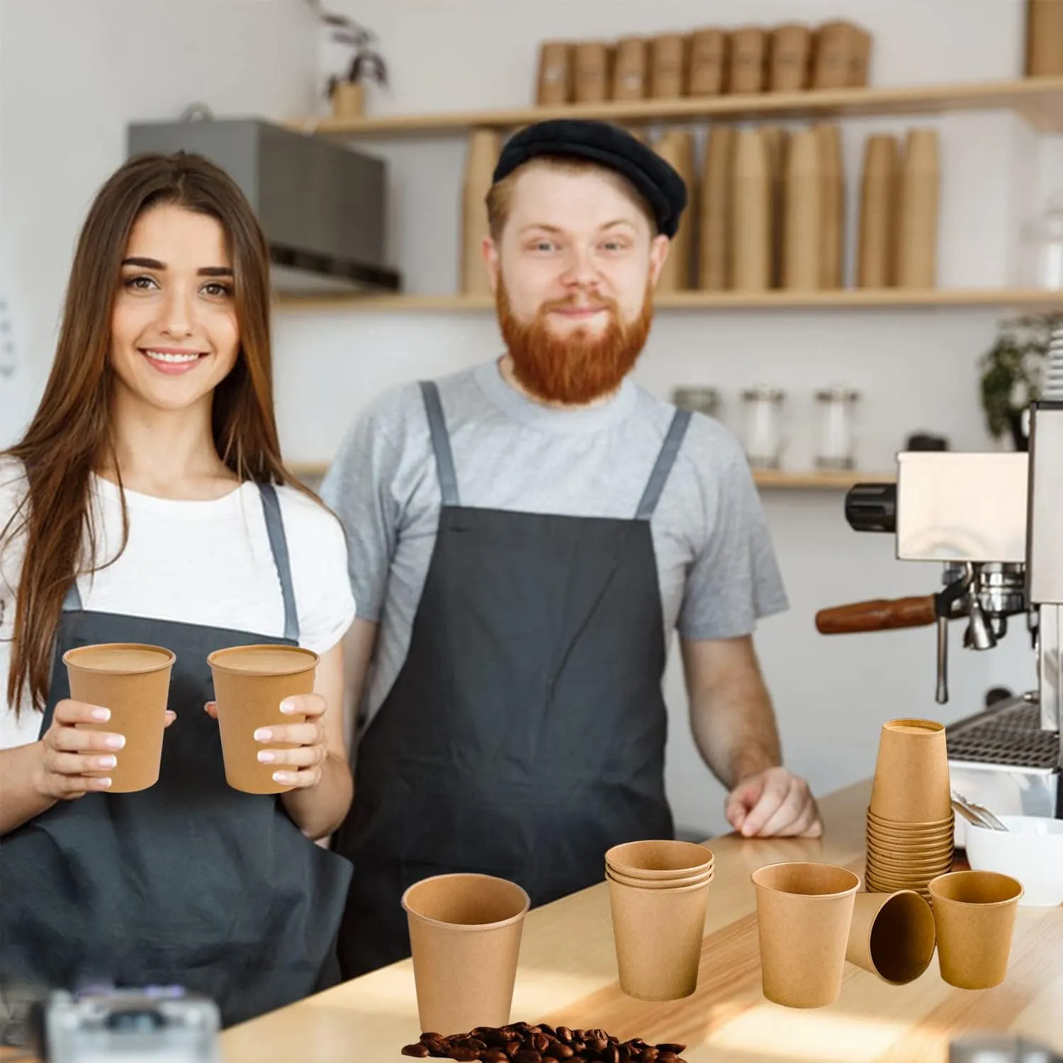 Lamosi 600 Pack 3 OZ Kraft Paper Cups, Disposable Bathroom Cups, Small Mouthwash Cup, Hot/Cold Beverage Cup for Home, Kitchen, Stores