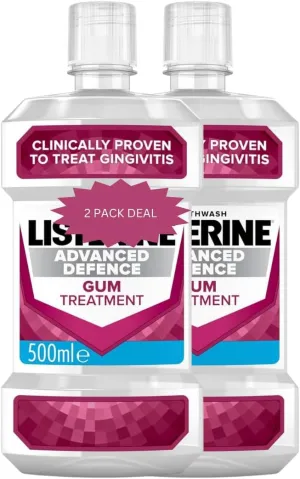 LIISTERINE Advanced Defence Gum Treatment Mint Mouthwash 500ml | 16.9 Fl Oz *2 Pack Deal*
