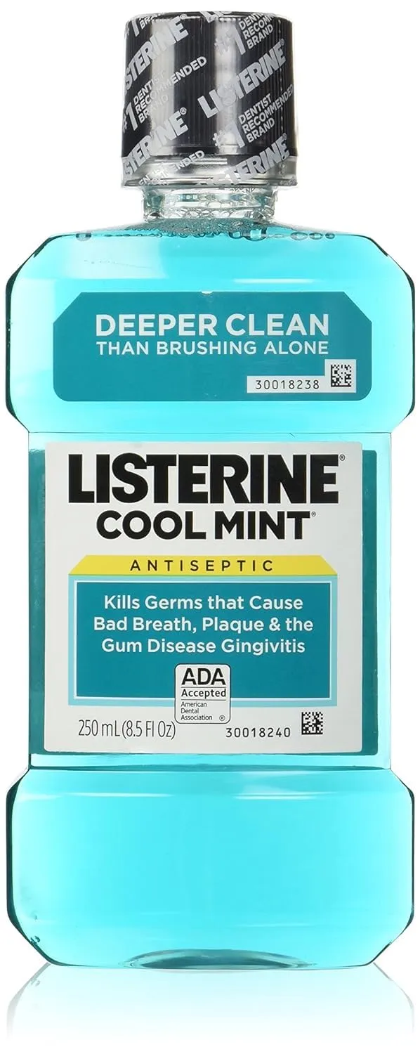 Listerine Antiseptic Mouthwash Coolmint, COOLMINT 250ml 8.5 Fl Oz (Pack of 3)
