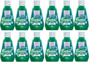 Listerine Crest Scope Mouthwash, Classic Mouth Rinse, Travel Size 1.2 Ounces (36ml) - Pack of 12