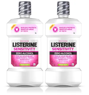 Listerine Sensitivity Mouthwash, Fresh Mint, 500 mL, 2 Count
