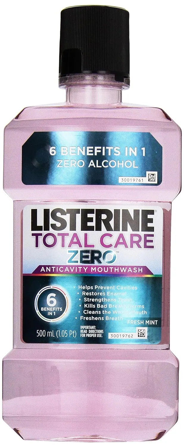 Listerine Total Care Zero, Fresh Mint, 500ml, (Pack of 6)