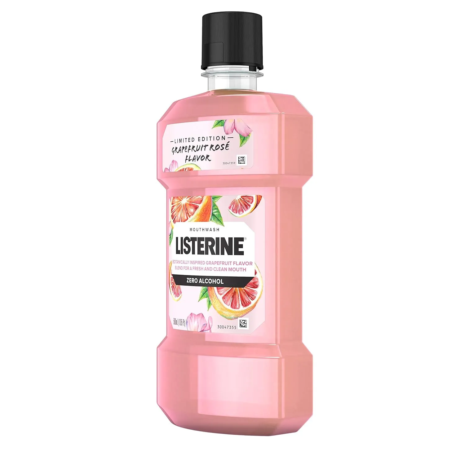 Listerine Zero Alcohol Mouthwash, Oral Rinse Kills up to 99% of Bad Breath Germs, Limited Edition Grapefruit Rose Flavor, 500 mL