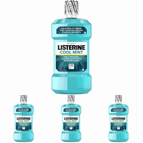 Listerine Antiseptic Mouthwash, Cool Mint, 50.7 oz (Pack of 4)