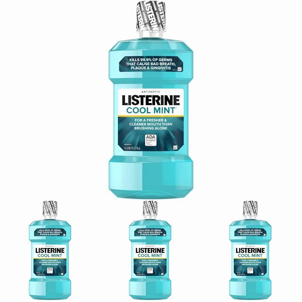 Listerine Antiseptic Mouthwash, Cool Mint, 50.7 oz (Pack of 4)