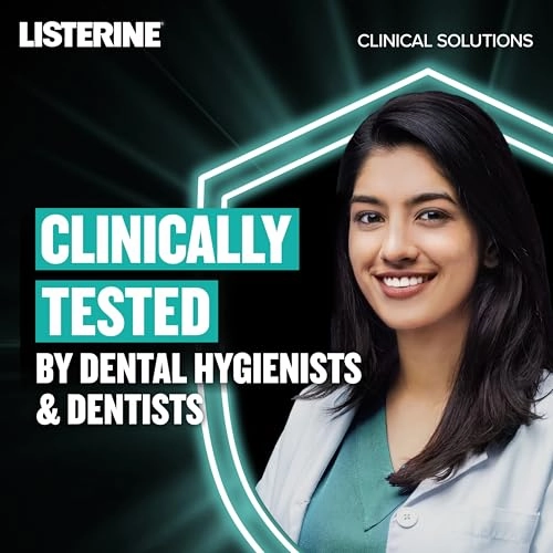 Listerine Clinical Solutions Mouthwash, Enamel Strength, Daily Anticavity Fluoride Mouthwash to Repair Tooth Enamel & Help Prevent Tooth Decay, Alpine Mint, 1 L, 2 Pack