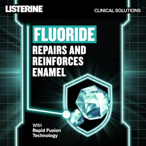 Listerine Clinical Solutions Mouthwash, Enamel Strength, Daily Anticavity Fluoride Mouthwash to Repair Tooth Enamel & Help Prevent Tooth Decay, Alpine Mint, 1 L, 2 Pack