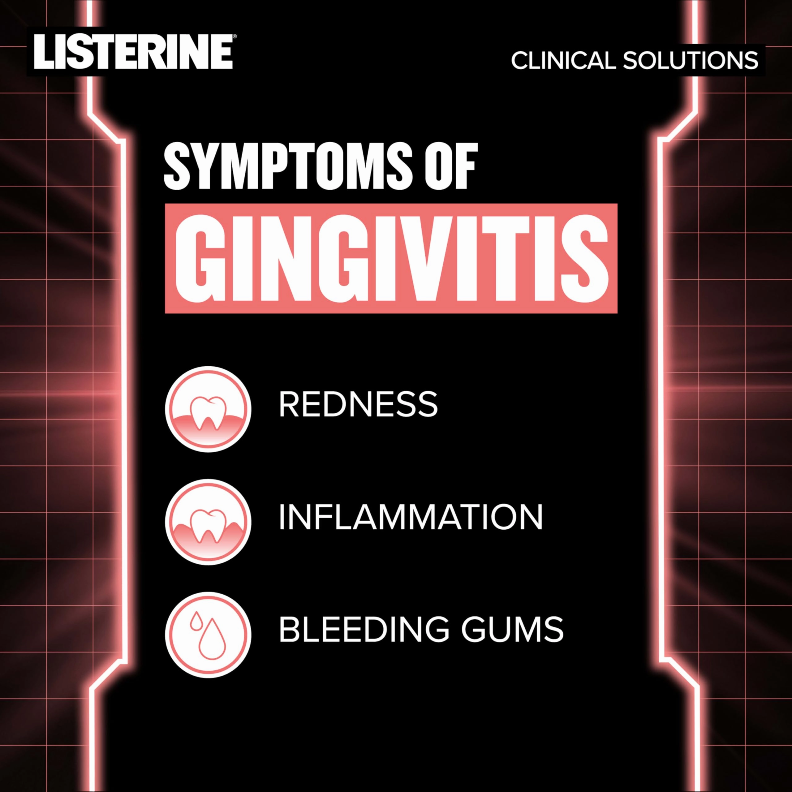 Listerine Clinical Solutions Mouthwash Gum Health Antiseptic, Antigingivitis and Antiplaque Oral Rinse Helps Prevent Buildup and Immediately Kills Germs for Healthier Gums, ICY Mint, 500 mL