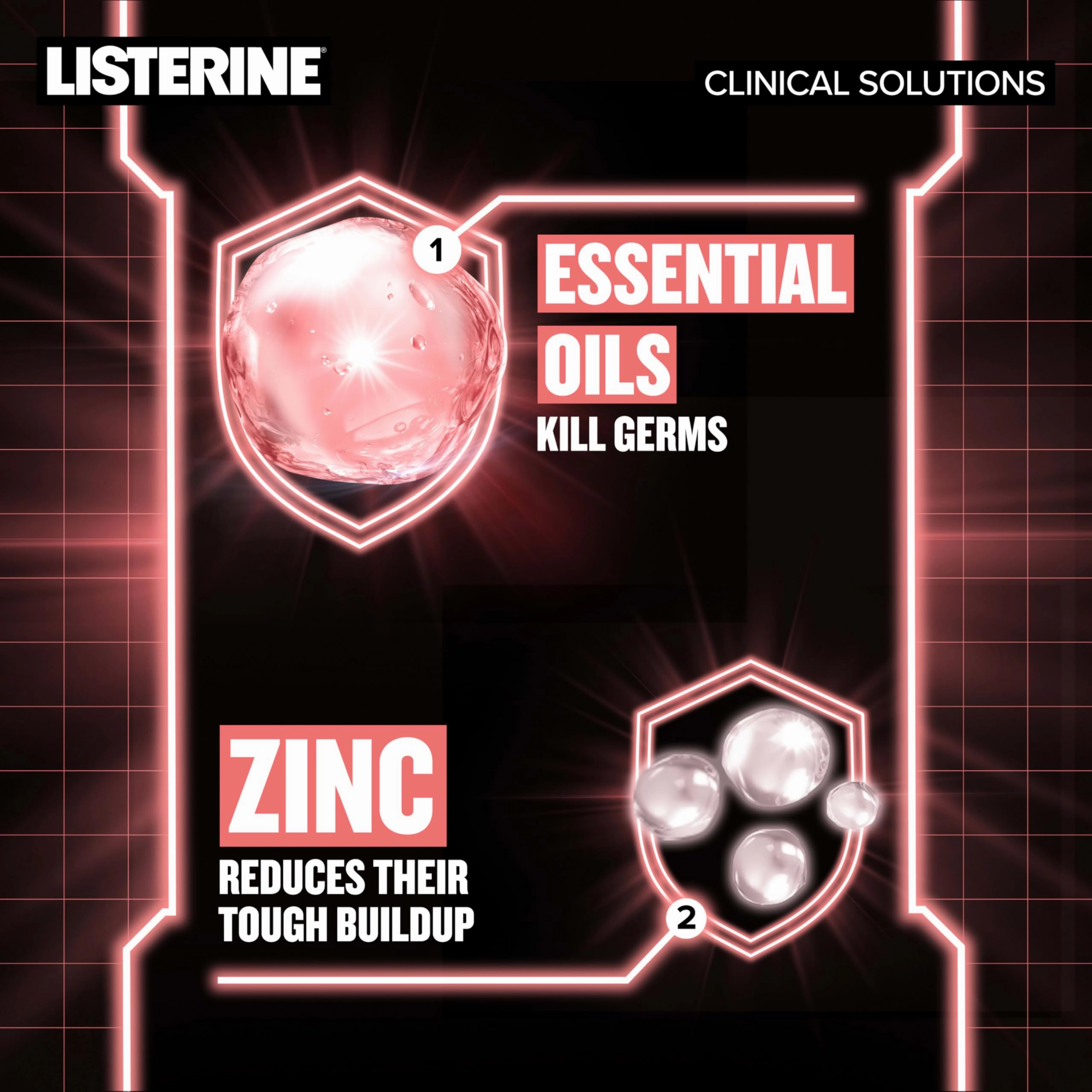 Listerine Clinical Solutions Mouthwash Gum Health Antiseptic, Antigingivitis and Antiplaque Oral Rinse Helps Prevent Buildup and Immediately Kills Germs for Healthier Gums, ICY Mint, 500 mL